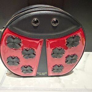 Kate Spade Black and Red Ladybug Cosmetic Case
